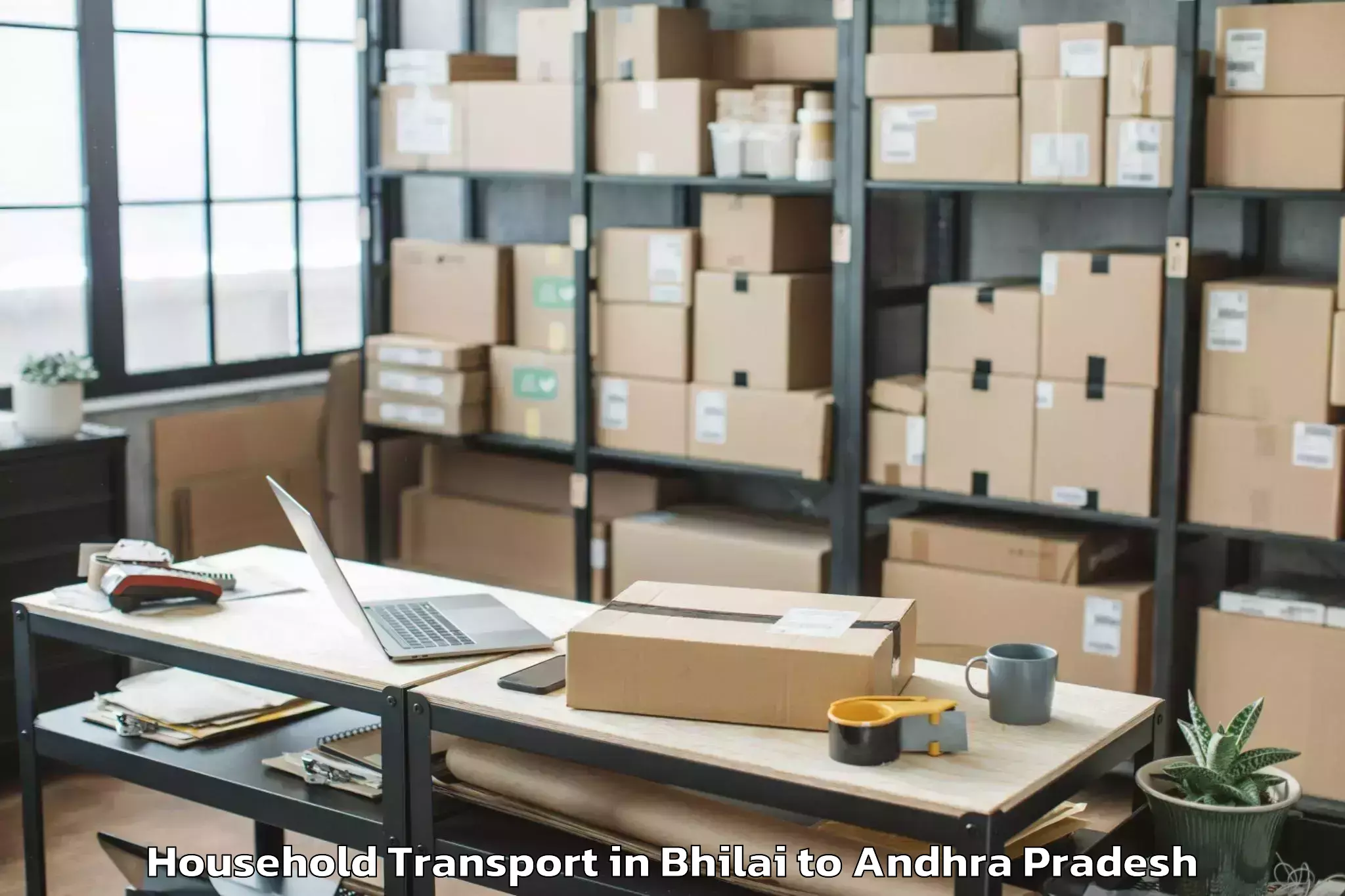 Professional Bhilai to Kavali Household Transport